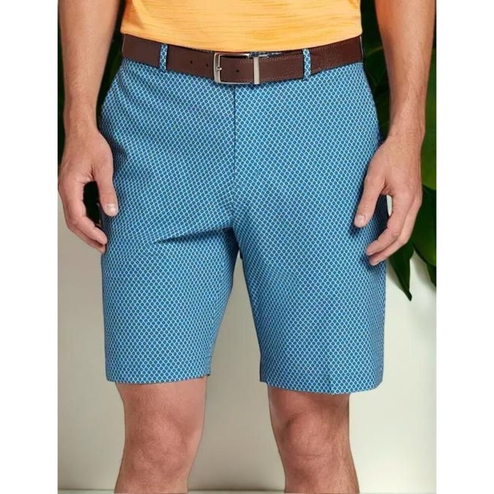 Walter Hagen Mens Micro Menswear Blue Performance 11 Regular Fit Golf Shorts NWT